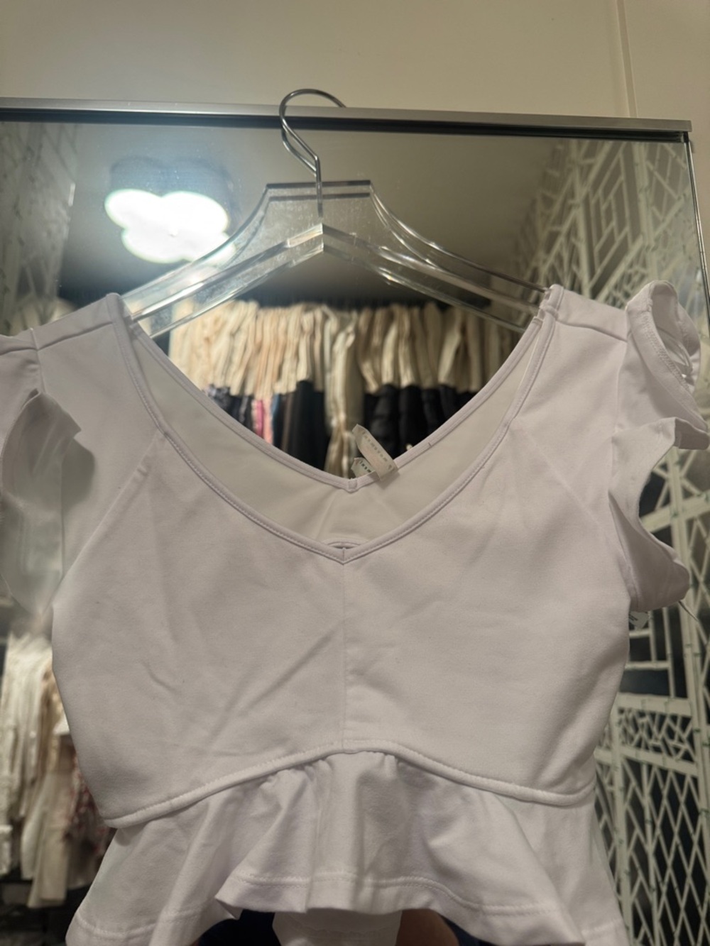 Free People White Peplum Crop Top